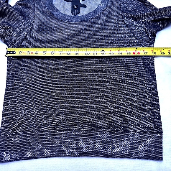 BELGIUM DESIGNER BERNHARD WILLHELM TOP SWEATER PULLOVER METALLIC SILVER  RARE XS - Picture 3 of 10